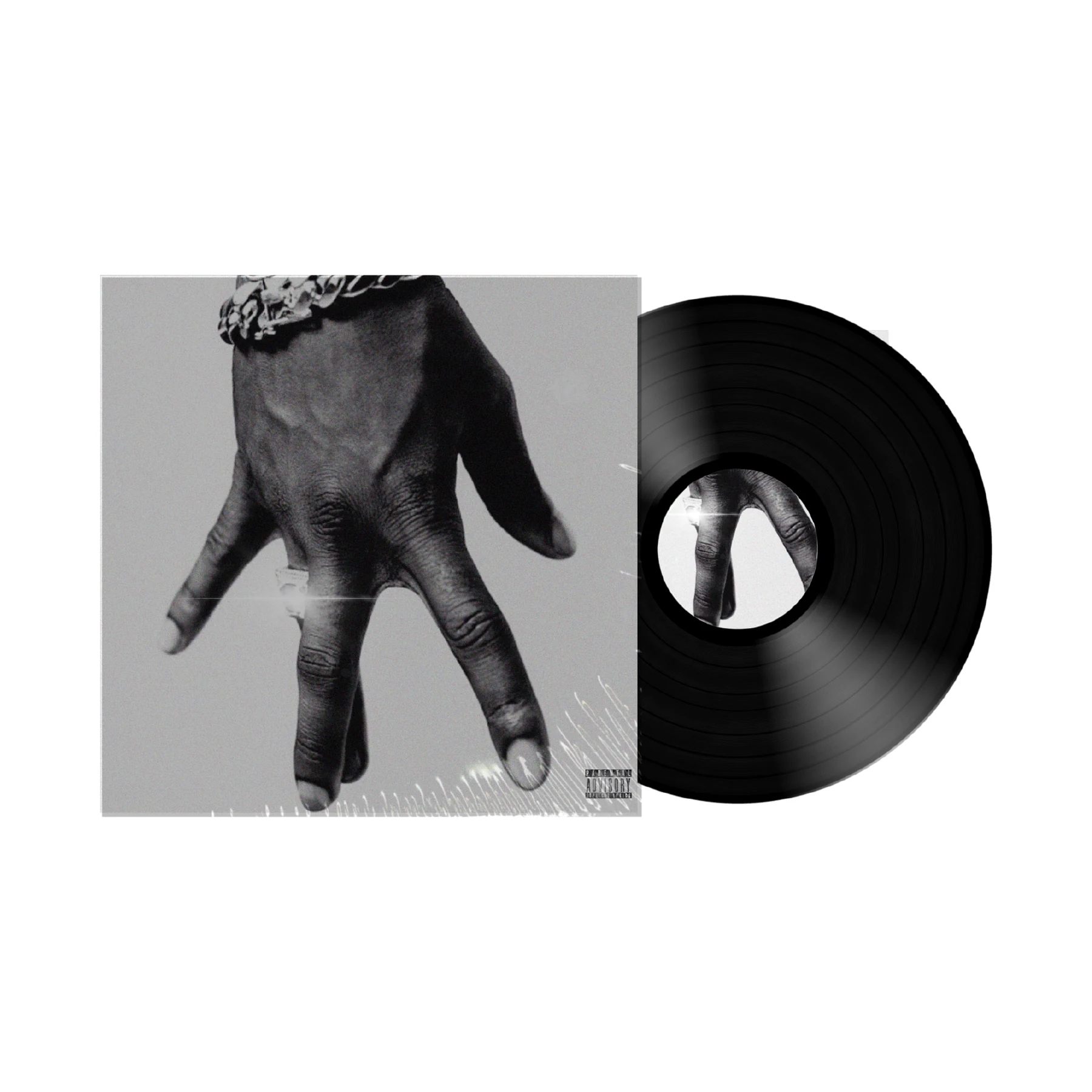 Black and white hand album cover artwork